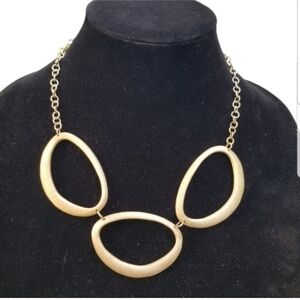 RIVKA FRIEDMAN DESIGNER GOLDTONE BOLD OPEN OVAL DESIGN STATEMENT NECKLACE